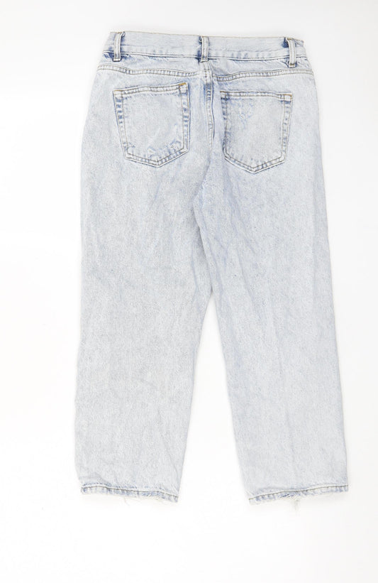 NEXT Womens Blue Cotton Cropped Jeans Size 26 in L28 in Regular Button - Pockets, Belt Loops