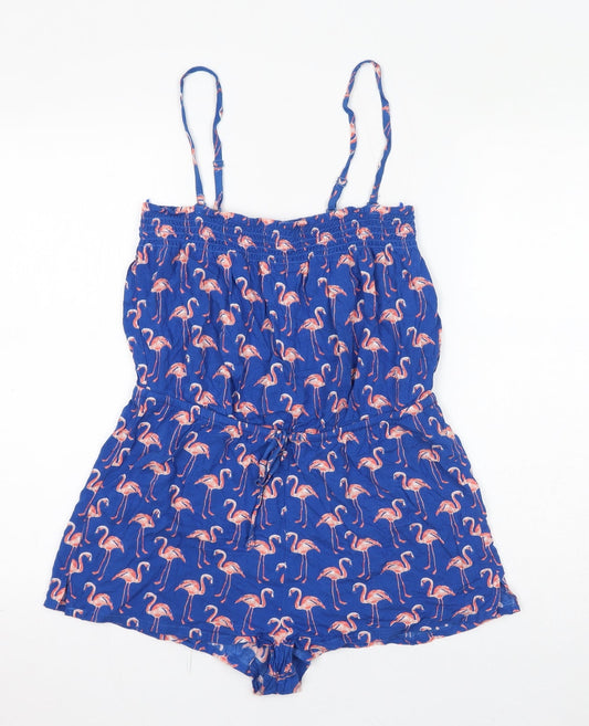 Womens UK Size 8 Marks and Spencer One-Piece Blue Playsuit