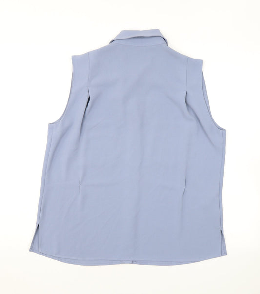 Womens UK Size M Mango Blue Basic Button-Up