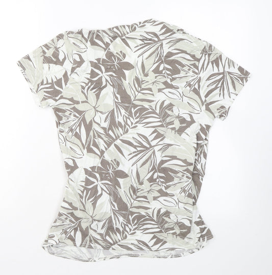 Womens UK Size 14 Marble Grey Wrap T-Shirt