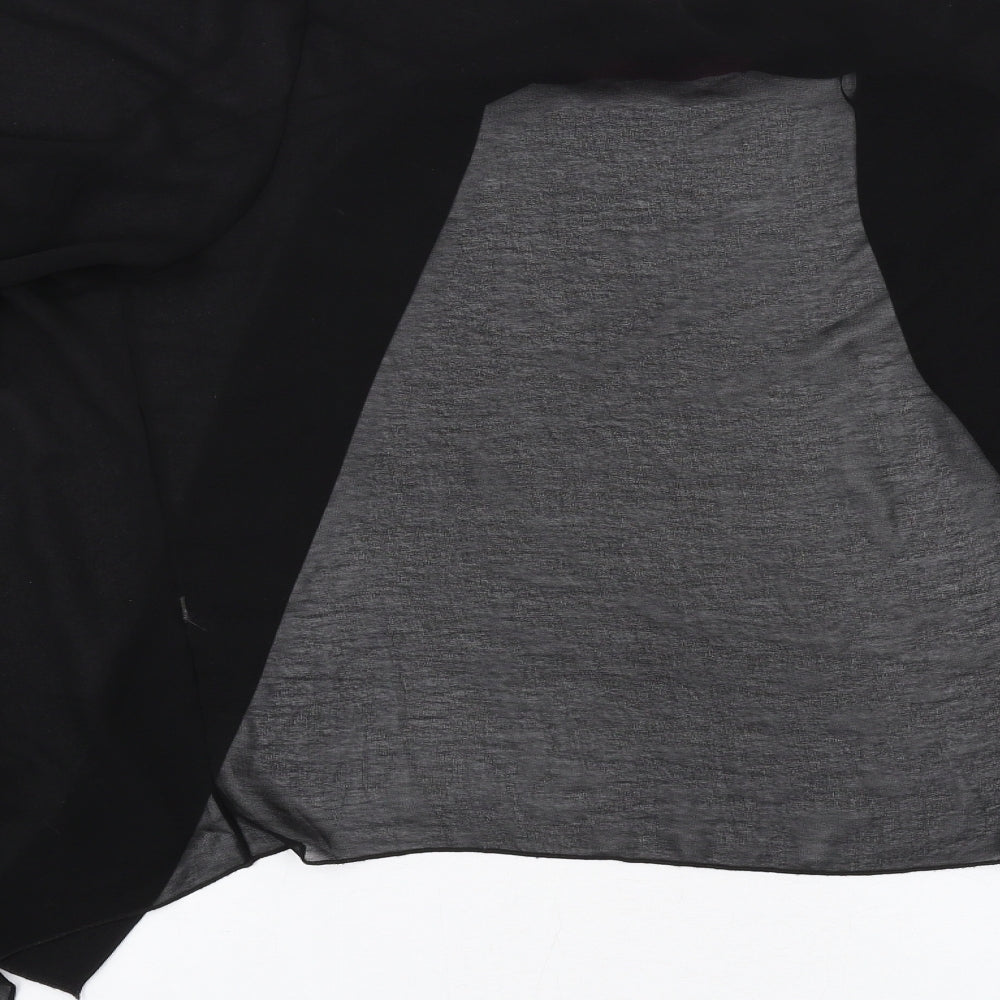 Boohoo Womens Black Polyester Kimono T-Shirt Size 10 V-Neck