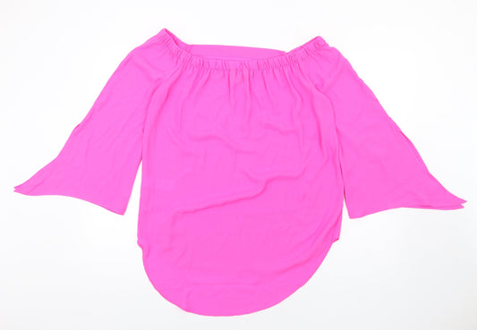 Womens UK Size 12 New Look Pink Basic Blouse