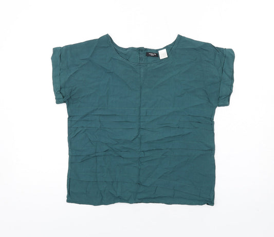 Womens UK Size 10 La Redoute Green Basic T-Shirt