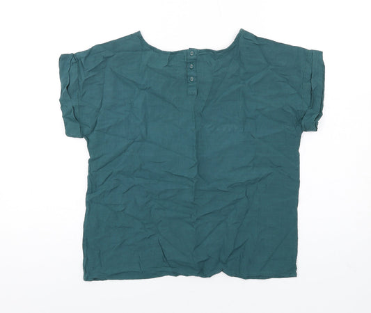 Womens UK Size 10 La Redoute Green Basic T-Shirt