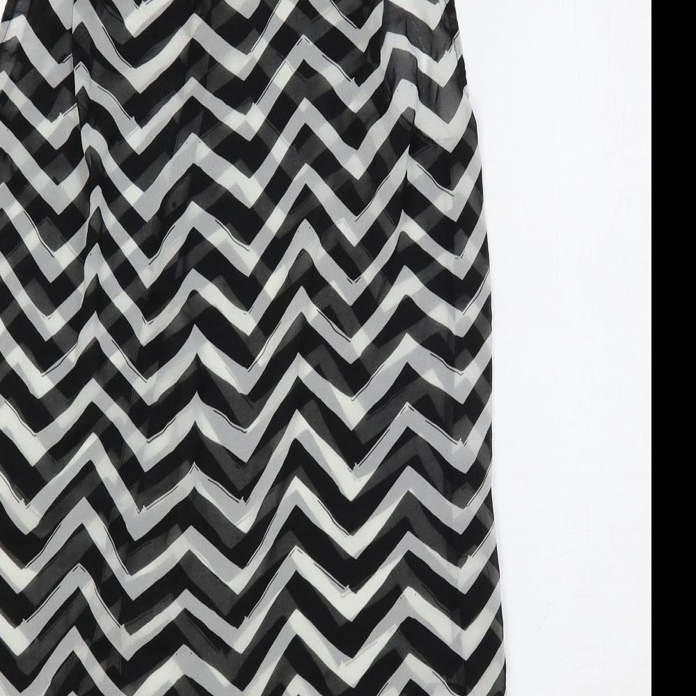 Womens UK Size 8 H&M Black Basic Button-Up
