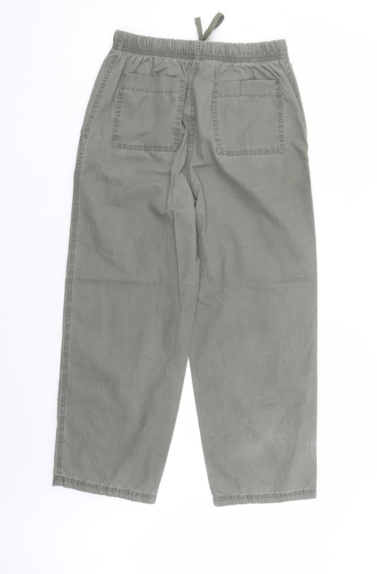 Womens UK Size 10 Marks and Spencer Regular Fit Carrot Green Trousers
