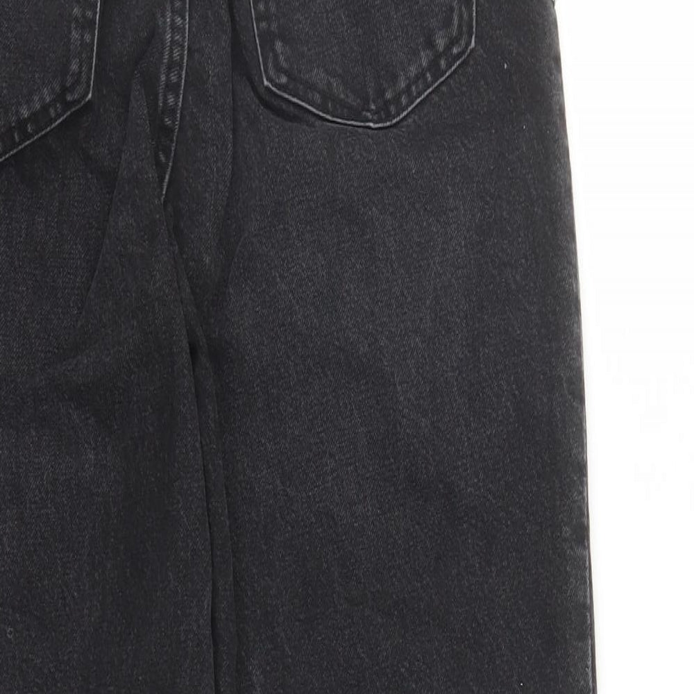 Zara Womens Grey Cotton Straight Jeans Size 28 in L29 in Regular Zip