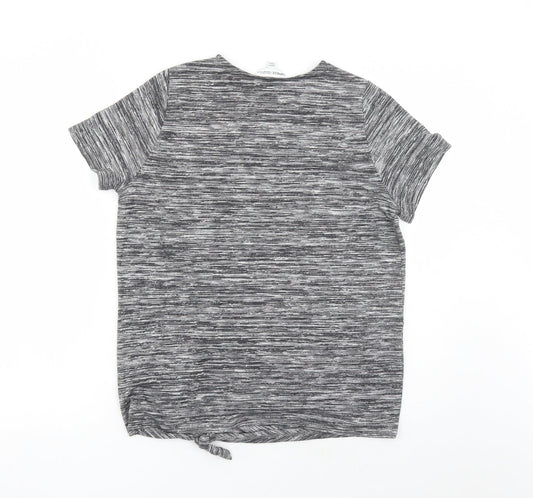 Capsule Womens Grey Polyester Basic T-Shirt Size 14 Round Neck