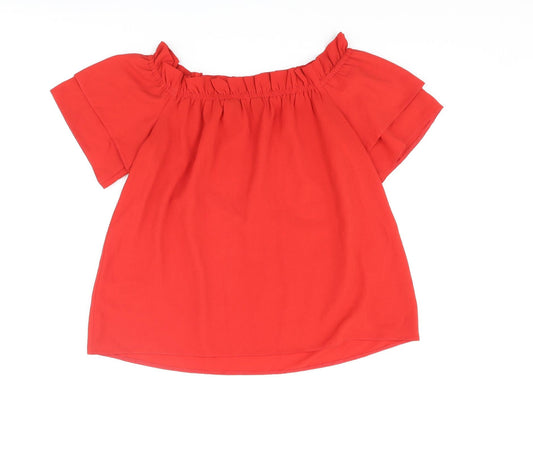 Womens UK Size 10 Dorothy Perkins Red Basic Blouse