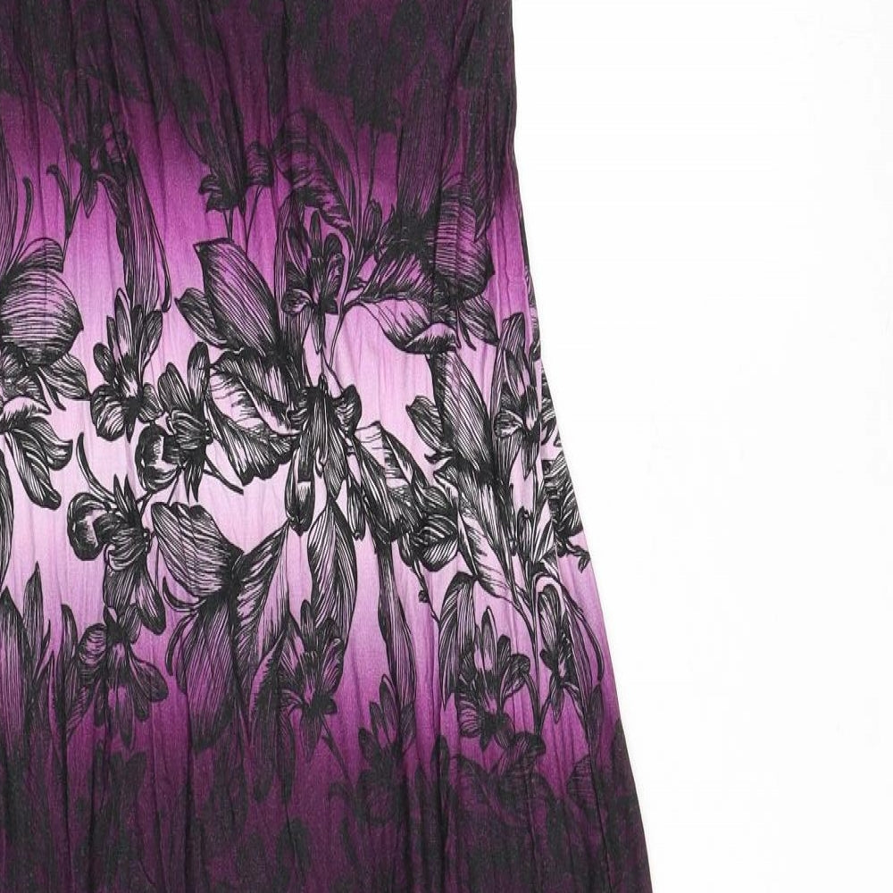 Per Una Womens Multicoloured Geometric Viscose Maxi Size 10 V-Neck Pullover