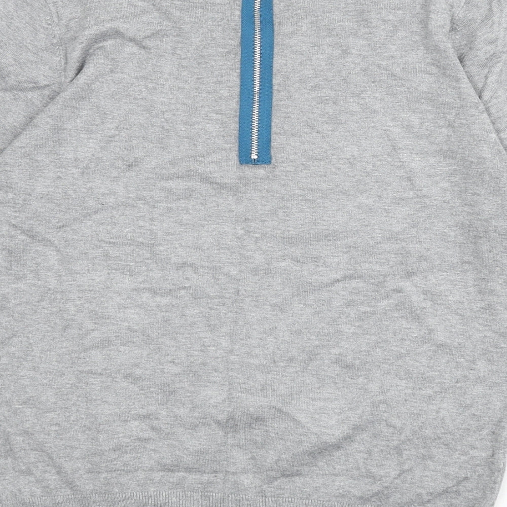 Butterfly Womens Grey Scoop Neck Viscose Pullover Jumper Size 12 - Zip, Graphics, Sequins, Birds