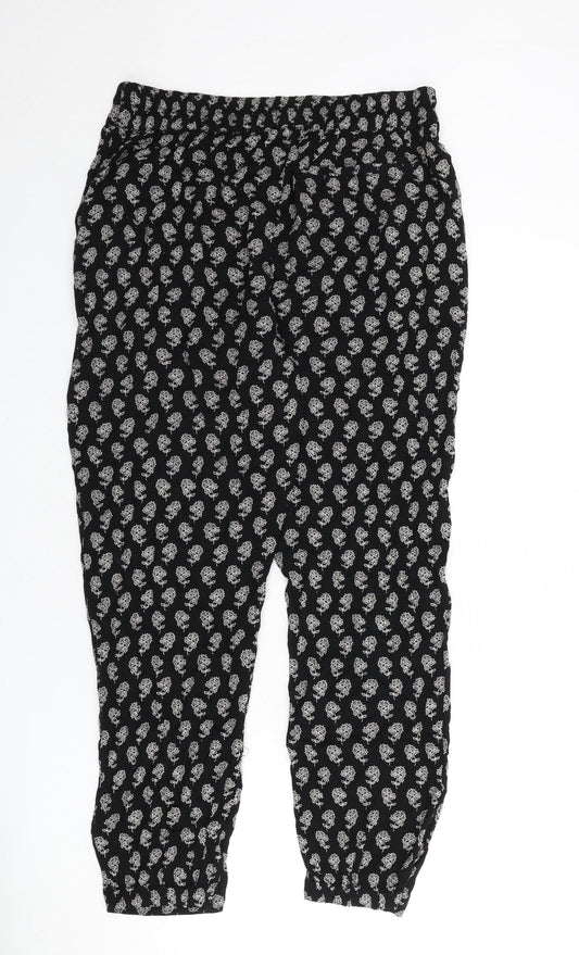 Womens UK Size 10 M&Co Regular Fit Black Trousers