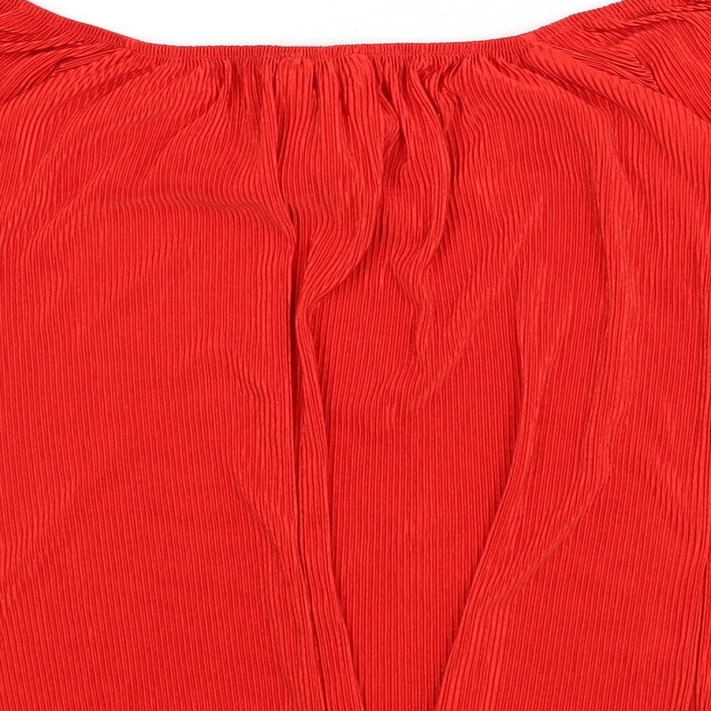 Womens UK Size 6 New Look Red Basic Blouse
