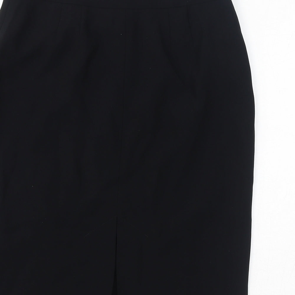 Ann Taylor Womens Black Acetate Straight & Pencil Skirt Size 4 Zip - Size 0 (US), Slit