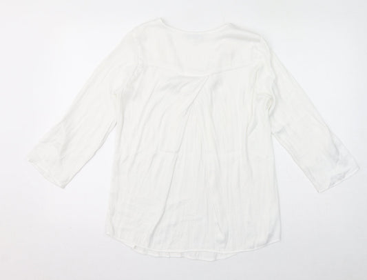 Womens UK Size XS Stradivarius White Basic Blouse