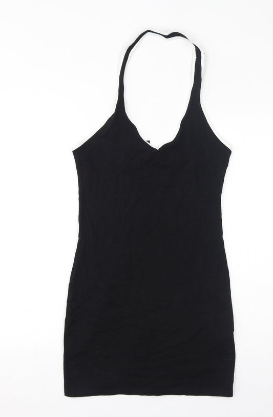 Divided by H&M Womens Black Cotton Bodycon Size M Halter Pullover - Open Back