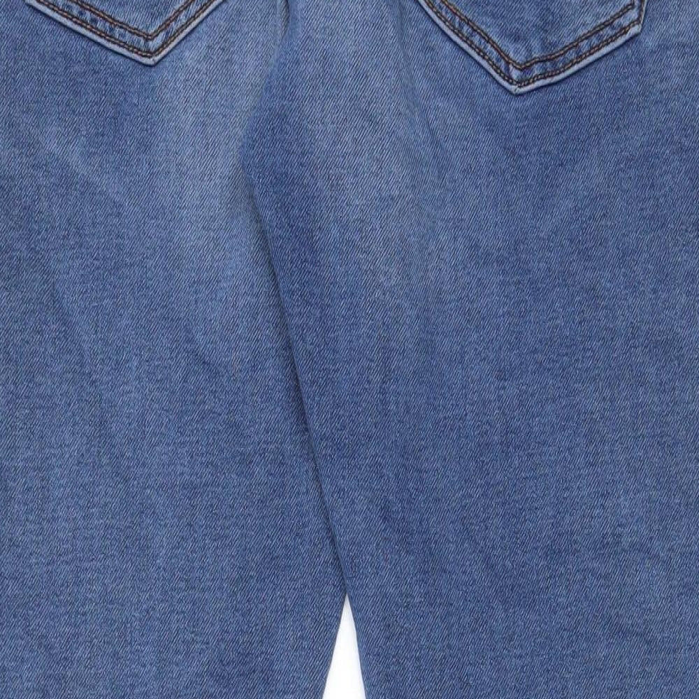 NEXT Womens Blue Cotton Straight Jeans Size 40 in L31 in Slim Zip - Pockets