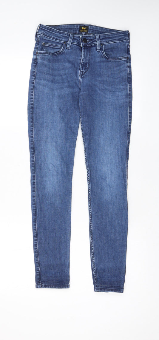 Womens UK Size 27 in Lee Regular Fit Skinny Blue Jeans