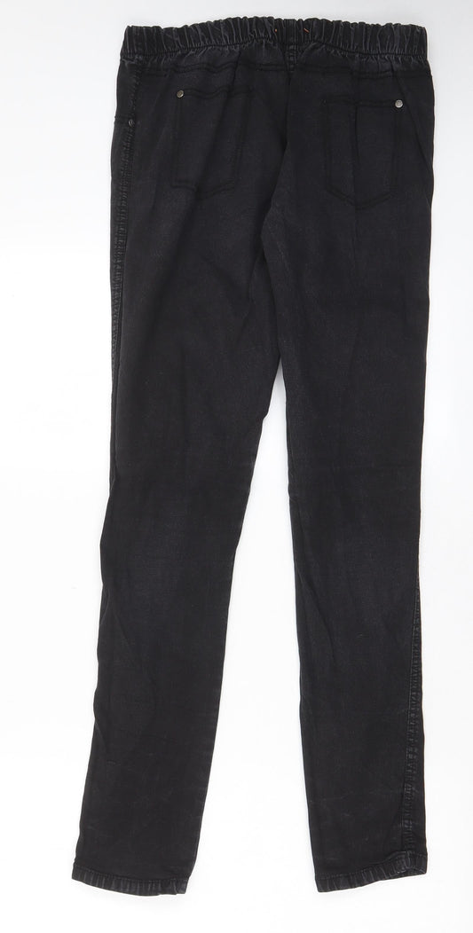 Denim & Co. Womens Black Cotton Skinny Jeans Size 14 L30 in Regular - Elastic waist