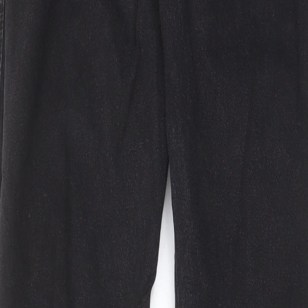 Brand and care label for Denim & Co. women’s black cotton skinny jeans, size UK 14, 30-inch leg regular - elastic waist