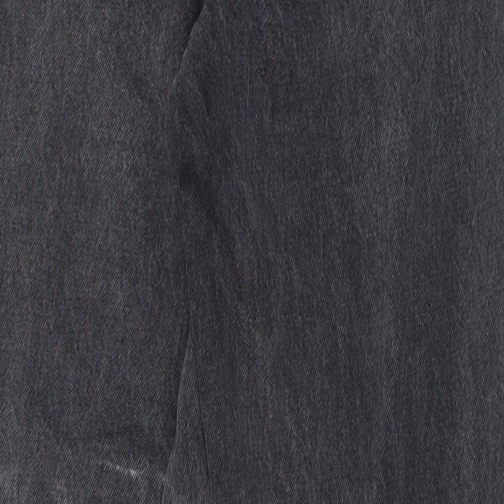 Topshop Womens Grey Cotton Mom Jeans Size 26 in L30 in Regular Zip - Pockets, Belt Loops