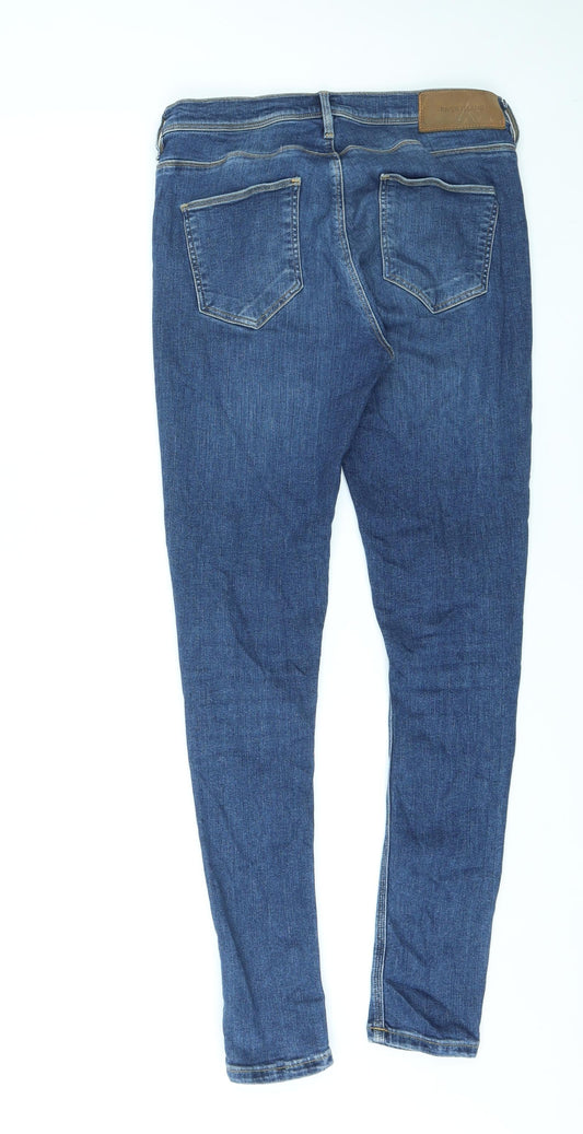 River Island Womens Blue Cotton Skinny Jeans Size 28 in L29 in Regular Zip