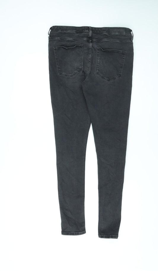 River Island Womens Black Cotton Skinny Jeans Size 32 in L29 in Regular Zip