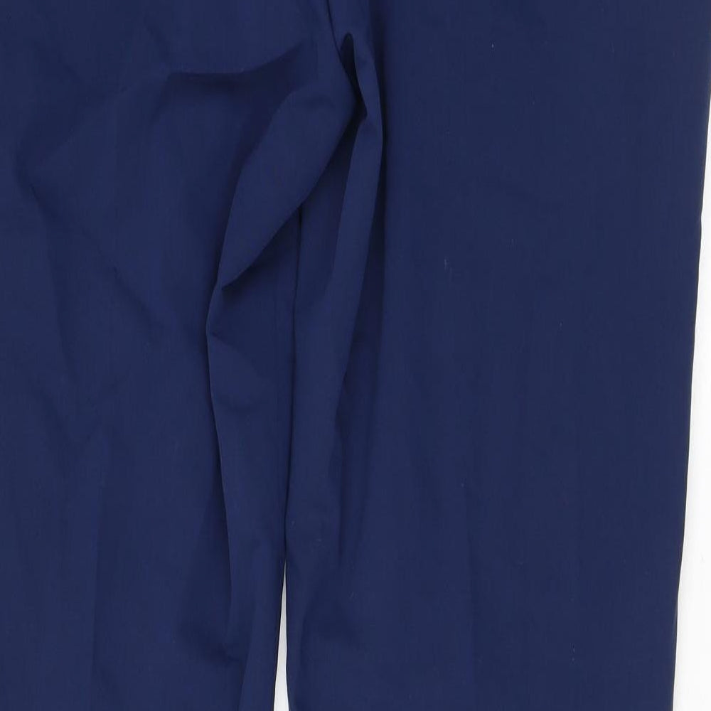 Zara Mens Blue Polyester Dress Pants Trousers Size 44 in L33 in Regular Zip