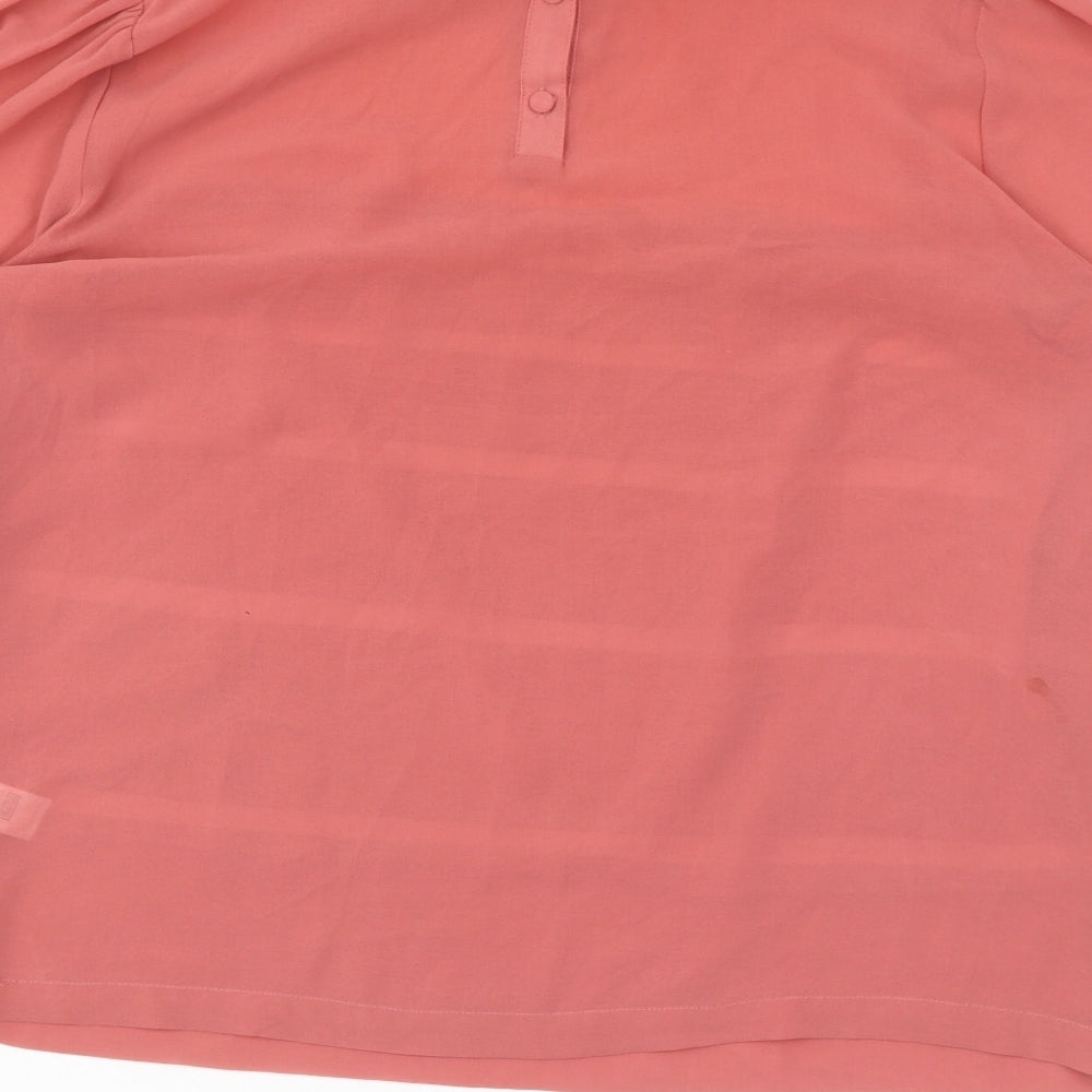 Womens UK Size 8 Topshop Pink Basic Button-Up