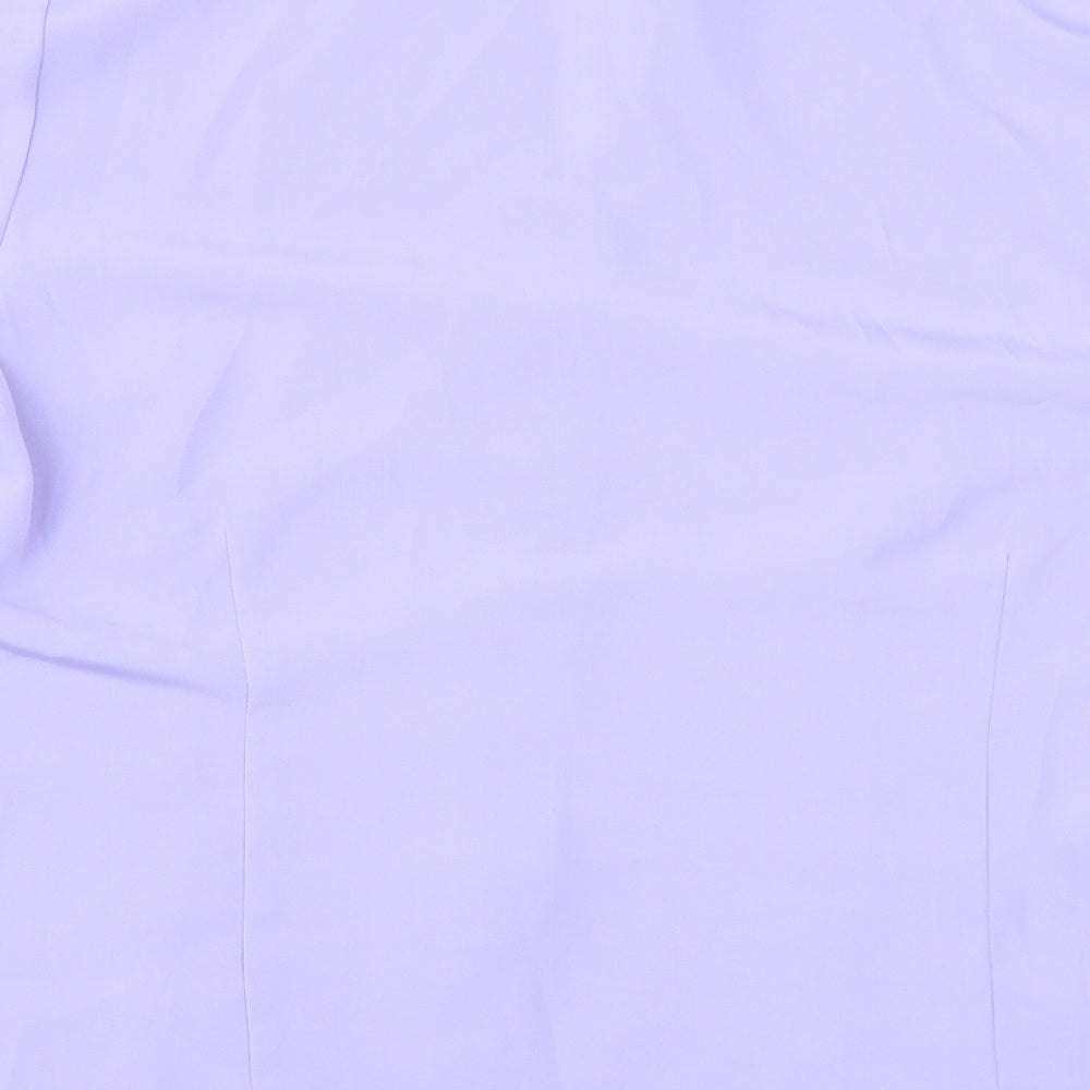 Bonmarché Womens Purple Polyester Basic Button-Up Size 14 Collared
