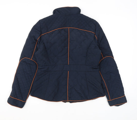 Womens UK Size 12 H&M Blue Quilted Coat