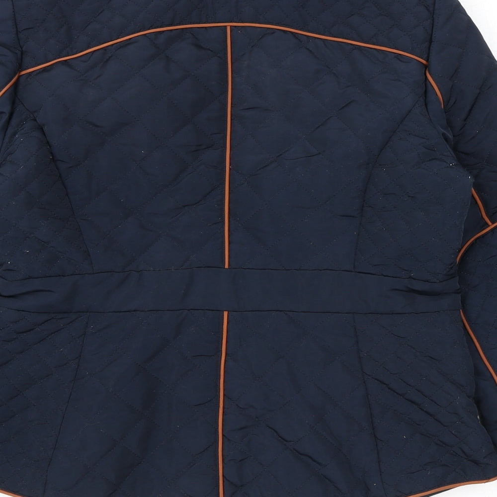 Womens UK Size 12 H&M Blue Quilted Coat