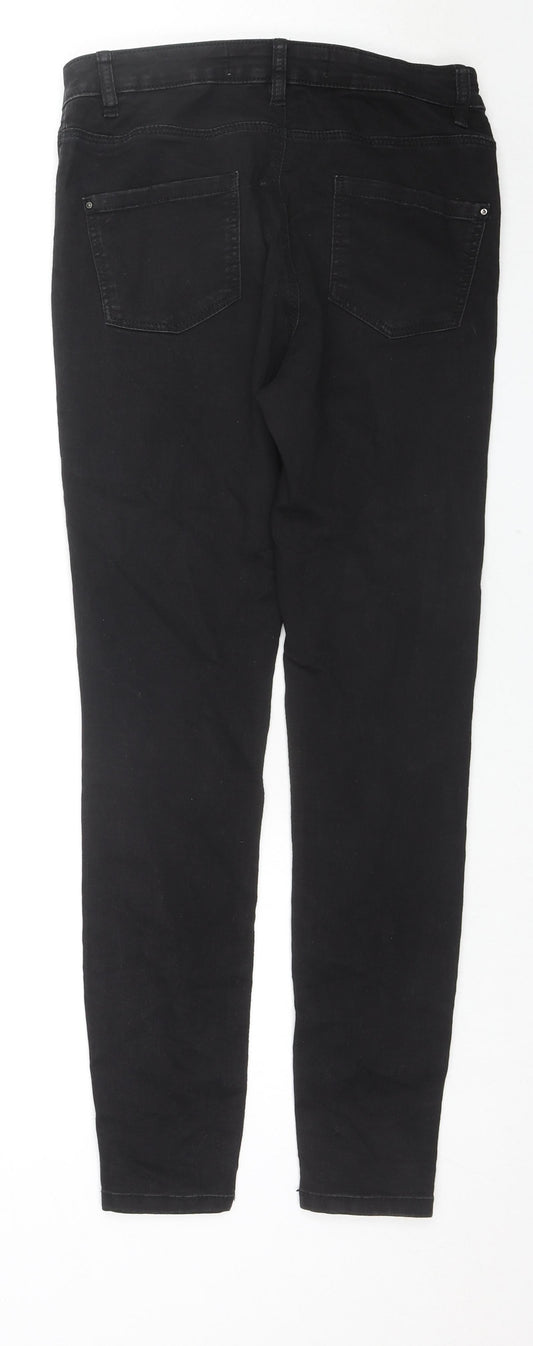 Denim & Co. Womens Black Cotton Skinny Jeans Size 12 L29 in Regular Zip