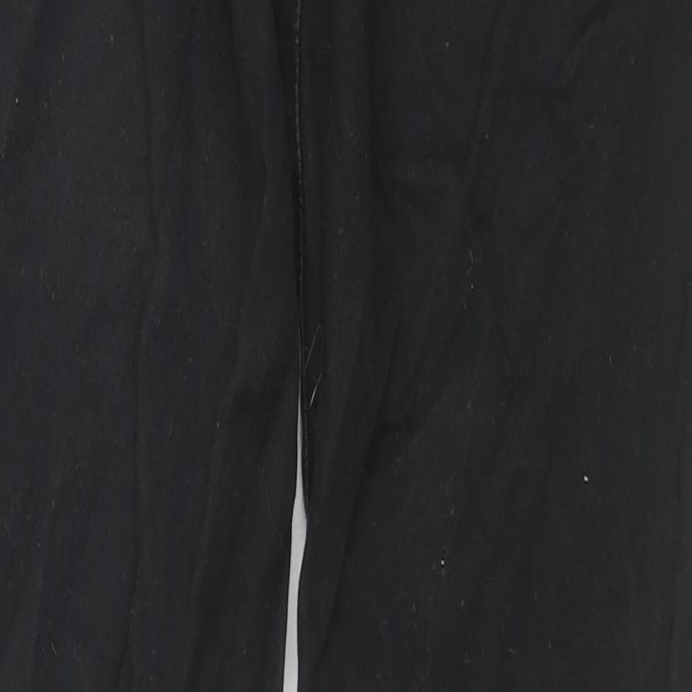 Topman Mens Black Cotton Trousers Size 32 in L30 in Regular Zip