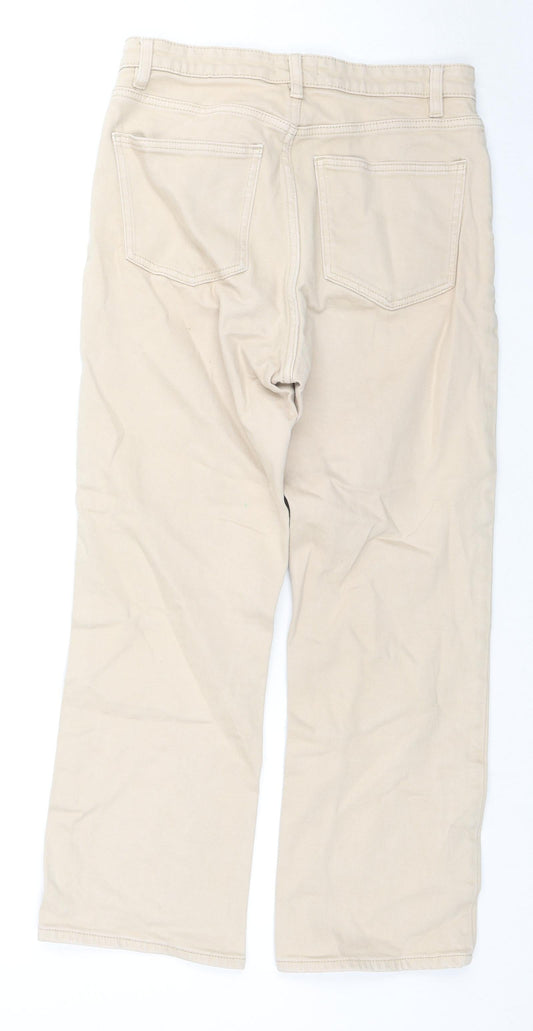 Womens UK Size 12 Lindex Regular Fit Straight Beige Jeans
