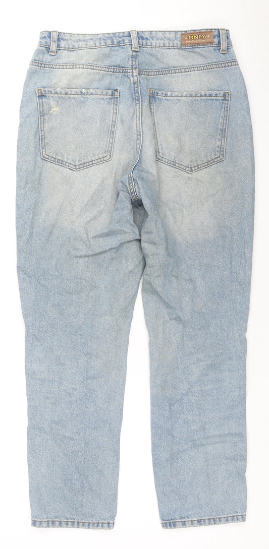 Only Womens Blue Cotton Straight Jeans Size 32 in L28 in Regular Zip