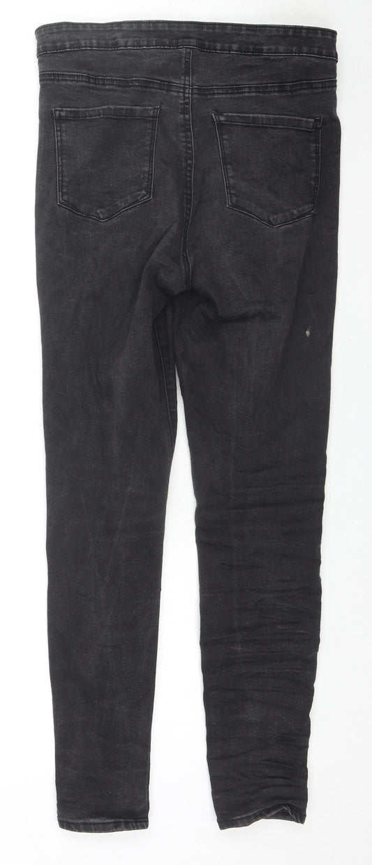 Denim & Co. Womens Black Cotton Skinny Jeans Size 14 L28 in Regular Zip