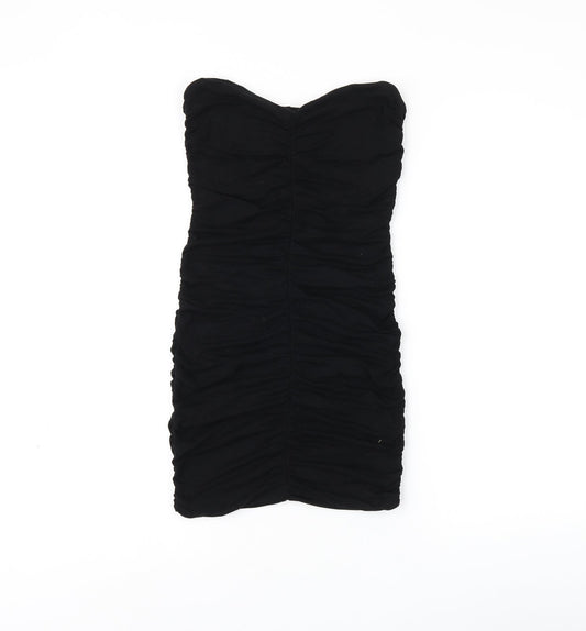 ASOS Womens Black Viscose Bodycon Size 10 Off the Shoulder Pullover
