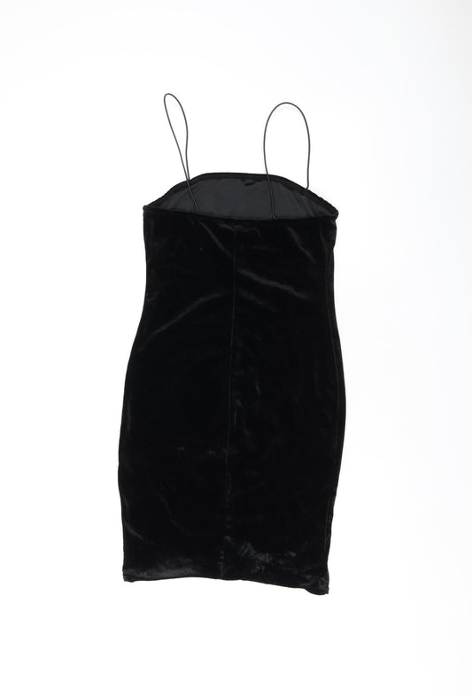 New Look Womens Black Polyester Bodycon Size 8 Off the Shoulder Pullover