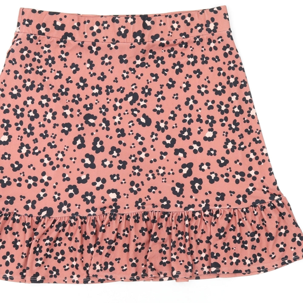 Oasis Womens Pink Floral Polyester Mini Skirt Size M