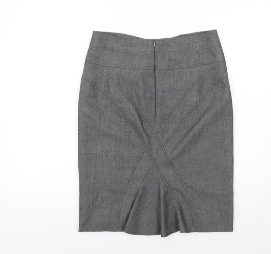 Marks and Spencer Womens Grey Polyester Straight & Pencil Skirt Size 12 Zip