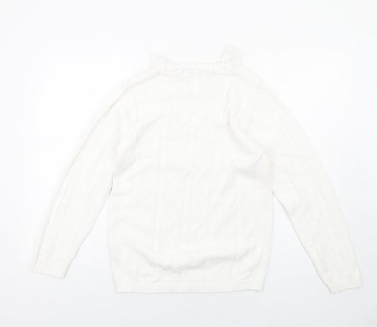 Womens UK Size S Alice Collins White Pullover Jumper