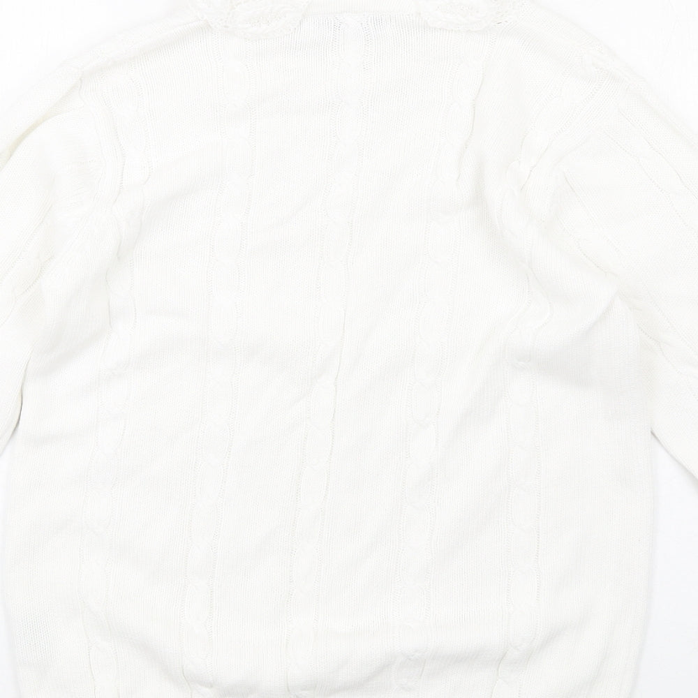 Womens UK Size S Alice Collins White Pullover Jumper