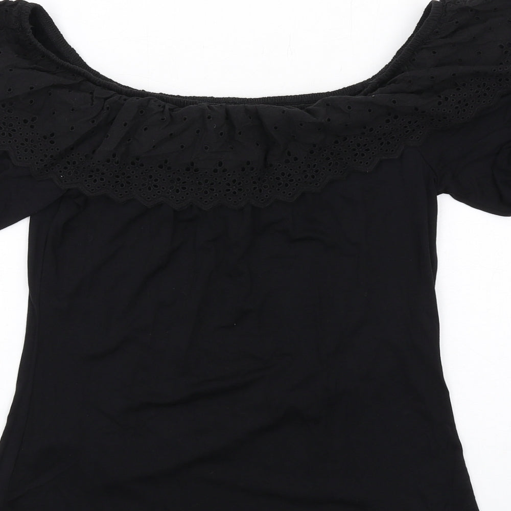Womens UK Size 12 Very Black Basic T-Shirt