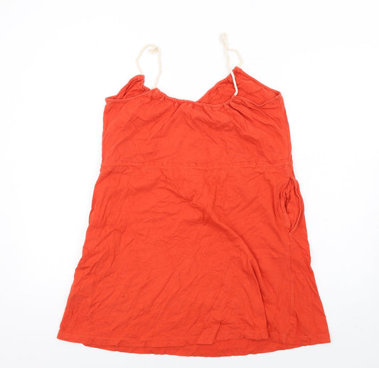 H&M Womens Orange Cotton A-Line Size M Scoop Neck Pullover