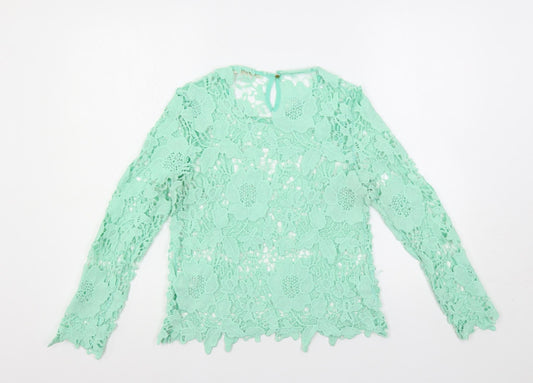 Womens UK Size S Vera & Lucy Green Basic Blouse