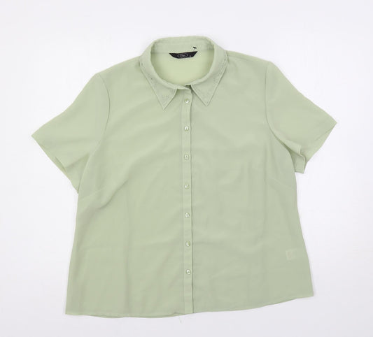 Womens UK Size 18 Bonmarché Green Basic Button-Up