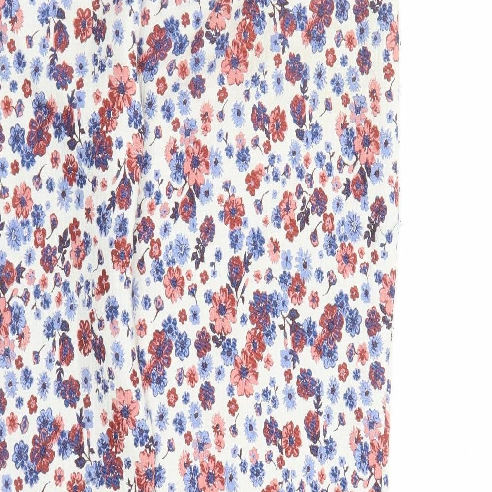 phase Womens Multicoloured Floral Polyester Carrot Trousers Size 14 L27 in Regular Zip
