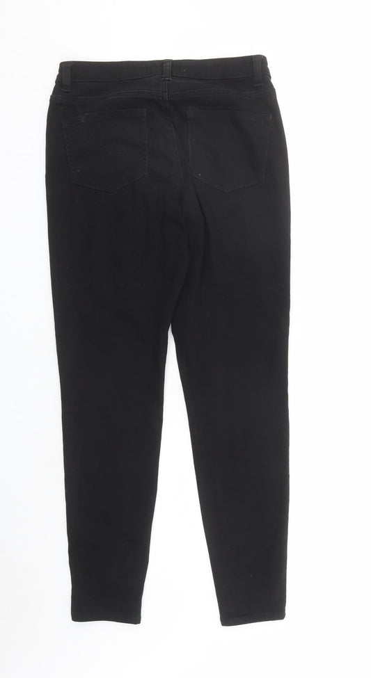 Denim & Co. Womens Black Cotton Skinny Jeans Size 10 L29 in Regular Zip