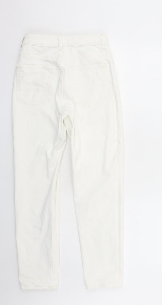 Womens UK Size 10 H&M Regular Fit Straight White Jeans